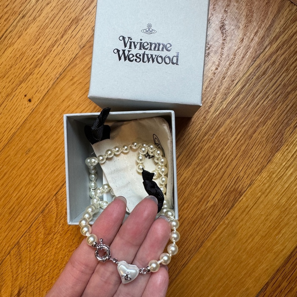 Vivienne Westwood silver pearl choker necklace